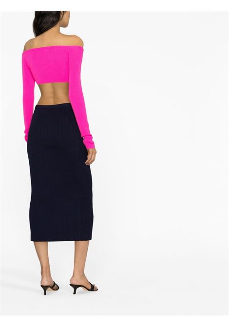 Blue cable-knit pencil skirt - women ALESSANDRA RICH | FAB3481K4052367